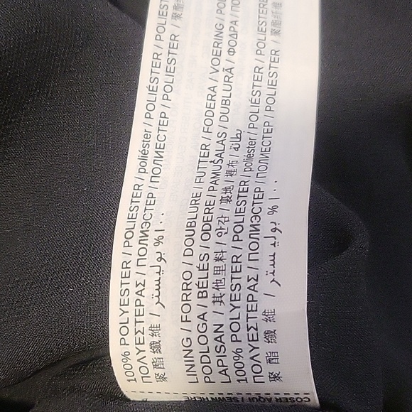 MNG Mango Textured Deep V Neck Pockets Lined Silver Metallic Mini Dress Sz 2 - Picture 11 of 16